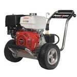 BE Pressure B4213HSCS 4200 PSI 4.2 GPM cold water gas pressure washer with Honda GX390 engine, Comet triplex pump, and stainless steel frame.