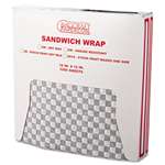 Bagcraft Papercon&reg; Grease-Resistant Wrap/Liners, 12 x 12, Black Checker, 1000/Box, 5 Boxes/Carton # BGC057800