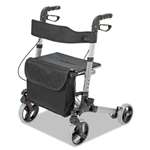 HealthSmart&reg; Gateway Aluminum Rollator, Titanium, 31"-36"H, 300 lb Capacity # BGH50150124100