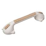 HealthSmart&reg; Suction Cup Grab Bar with BactiX Antimicrobial, White/Beige, 16" # BGH52115621916