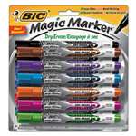 BIC&reg; Magic Marker Low Odor & Bold Writing Pen Style Dry Erase Marker, Assorted, 12/Pk # BICGELIPP121AST