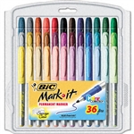 BIC Mark-It Permanent Markers, Fine Point, Assorted Col