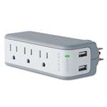 Belkin&reg; Mini Surge Protector with USB Charger, Wall Mount, 918 Joules # BLKBZ103050TVL