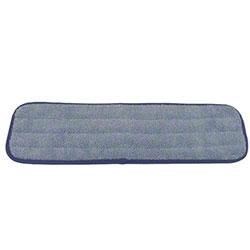 19-inch blue microfiber looped tube mop head with abrasive scrub strips for commercial floor cleaning