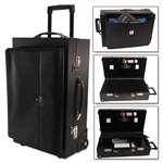 Bond Street, Ltd. Wheeled Sample/Catalog Case, 14 1/4 x 23 1/2 x 11 1/4, With Locks, Koskin, Black # BND457716BLK