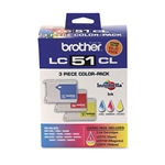 Brother LC513PKS Ink, 400 Page-Yield, 3/Pack, Tri-Color