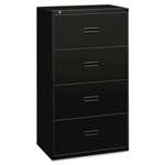 basyx&trade; 400 Series Four-Drawer Lateral File, 36w x 19-1/4d x 53-1/4h, Black # BSX484LP