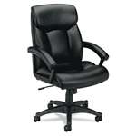 basyx&trade; VL151 Executive High-Back Chair, Black Leather # BSXVL151SB11