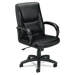basyx&trade; VL161 Executive Mid-Back Chair, Black Leather # BSXVL161SB11