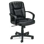 basyx&trade; VL171 Executive Mid-Back Chair, Black Leather # BSXVL171SB11