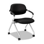 basyx&reg; VL303 Series Nesting Arm Chair, Black/Silver # BSXVL303MM10X