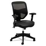 basyx&reg; VL531 Series High-Back Work Chair, Mesh Back, Padded Mesh Seat, Black Leather # BSXVL531SB11