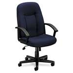 basyx&reg; VL601 Series Executive High-Back Swivel/Tilt Chair, Navy Fabric/Black Frame # BSXVL601VA90