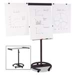 MasterVision&reg; 360 Multi-Use Mobile Magnetic Dry Erase Easel, 27 x 41, Black Frame # BVCEA4806156