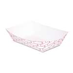 Boardwalk&reg; Paper Food Baskets, 4oz Capacity, Red/White, 1000/Carton # BWK30LAG025