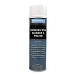 Boardwalk&reg; Stainless Steel Cleaner & Polish, Lemon, 18oz Aerosol, 12/Carton # BWK347ACT