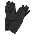 Boardwalk&reg; Neoprene Flock-Lined Gloves, Long-Sleeved, Medium, Black, 12 Pairs # BWK543M