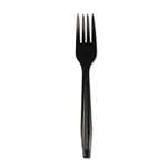 Boardwalk&reg; Full Length Polystyrene Cutlery, Fork, Black, 1000/Carton # BWKFORKHWBLA