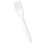 Boardwalk&reg; Mediumweight Polypropylene Cutlery, Fork, White, 1000/Carton # BWKFORKMWPP