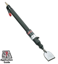 EDCO C10309 24-inch air-powered chisel scaler with 2-inch straight steel chisel for paint, mastic, and weld slag removal on steel and concrete