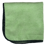 Pack of 12 light green 12 by 12 inch microfiber cleaning cloths for color-coded streak-free wiping