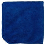 Pack of 12 premium blue microfiber cleaning cloths, 320 GSM, 16x16, lint-free reusable