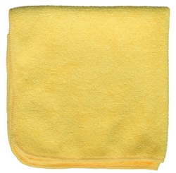 Premium Microfiber Cleaning Cloths, 49 Grams per Cloth, Yellow, 16x16, Pack of 12