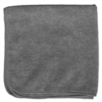 Premium gray microfiber cleaning cloths, 320 GSM, 16x16 inches, pack of 12