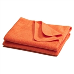 Orange 16x16 inch premium microfiber cleaning cloths 320 GSM pack of 12 for color-coded commercial cleaning