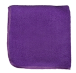 Premium 320 GSM purple microfiber cleaning cloths, 16x16 inches, pack of 12, lint-free and streak-free for commercial cleaning