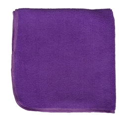 Premium Microfiber Cleaning Cloths, 49 Grams per Cloth, Purple, 16x16, Pack of 12