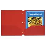 C-Line&reg; Two-Pocket Heavyweight Poly Portfolio Folder w/3-Hole Punch, Letter, Red, 25/Box # CLI32934