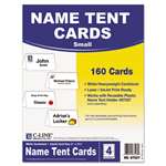 C-Line&reg; Scored Tent Cards, White Cardstock, 2 x 3 1/2, 4/sheet, 40 sheets/BX # CLI87527