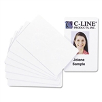 C-Line PVC Video Grade ID Badge Card, White, 3 3/8 x 2 