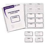 C-Line&reg; Visitor Badges with Registry Log, 2 x 3 1/2, White, 150/BX # CLI97030