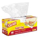Glad&reg; Fold-Top Sandwich Bags, 6 1/2 x 5 1/2, Clear, 180/Box # CLO60771