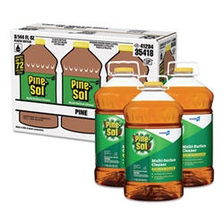Clorox 144oz Bottle, 3 Bottles/Carton, Pine Scent, Pine-Sol Multi Surface Liquid Cleaner Disinfectant, CLO35418CT-carton