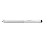 Cross&reg; Tech3+ Retractable Ballpoint Pen, Chrome Barrel, BLK/RD Ink, Fine Point # CROAT00901