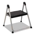 Cosco&reg; Folding Step Stool, 1-Step, 200lb, 9 9/10" Working Height, Platinum/Black # CSC11014PBL1E