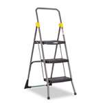 Cosco&reg; Commercial 3-Step Folding Step Stool, 300lb Duty, 20-1/2wx32-5/8dx52-1/8h, Gray # CSC11839GGO