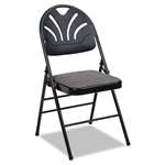 Bridgeport&trade; Fabric Padded Seat/Molded Fan Back Folding Chair, Kinnear Black, 4/Carton # CSC36875KNB4