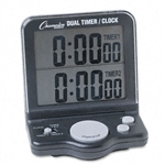 Champion Sports Dual Timer/Clock w/Jumbo Display, LCD, 