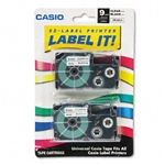 Casio Tape Cassettes for KL Label Makers, 9mm x 26ft, B