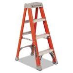 Louisville&reg; Fiberglass Heavy Duty Step Ladder, 50", Orange, 3 Steps # DADFS1504