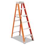 Louisville&reg; Fiberglass Heavy Duty Step Ladder, 73.59", Orange, 5 Steps # DADFS1506