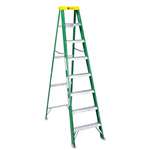 Louisville&reg; #592 Eight-Foot Folding Fiberglass Step Ladder, Green/Black # DADFS4008