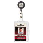 Durable&reg; Shell-Style ID Card Holder, Vertical/Horizontal, With Reel, Clear, 10/Pack # DBL801219