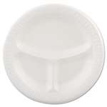 Dart&reg; Foam Plastic Plates, 9" dia, White, Round, 3 Compartments, 125/Pk, 4 Pks/Carton # DCC9CPWQR