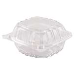 Dart&reg; ClearSeal Hinged-Lid Plastic Containers, 6 x 5 4/5 x 3, Clear, 500/Carton # DCCC57PST1