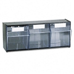 deflect-o Tilt Bin Plastic Storage System, 3 Bins, 23 5